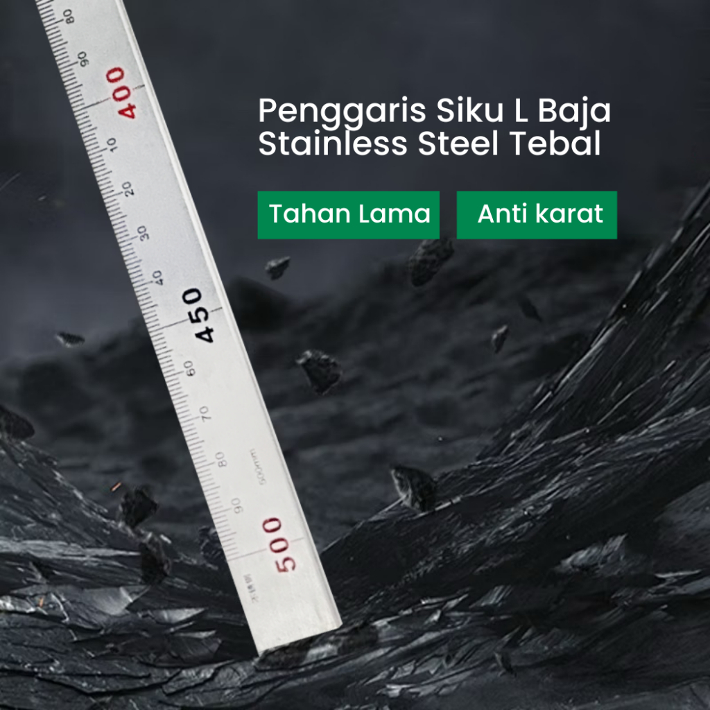 Feibao Penggaris Siku L 30-50CM / Penggaris Siku Tukang / Stainless Kualitaas terbaik.