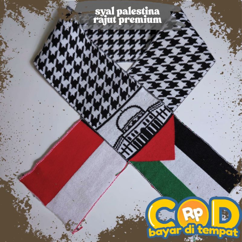 SYAL RAJUT PALESTINA PREMIUM PRIA WANITA/SYAL PALESTINA/SYAL RAJUT KOMPUTER