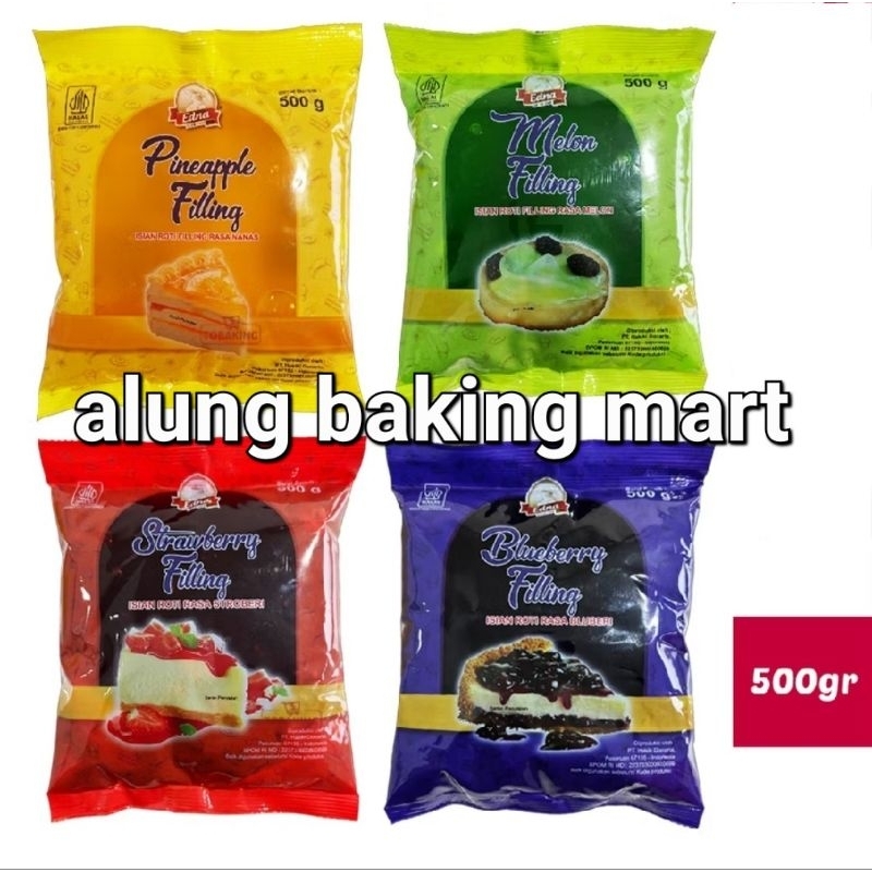 

Edna filling 500gr selai blueberry strawberry melon nanas 500gr