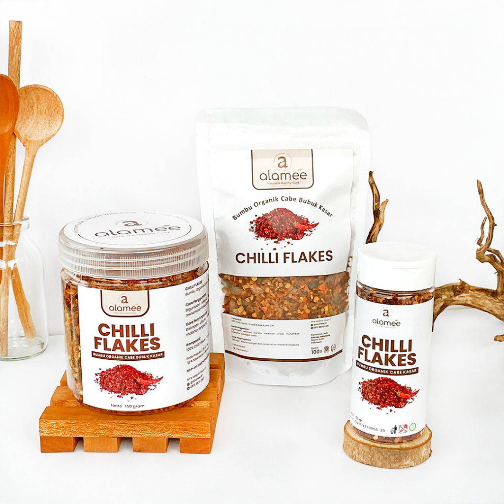 

ALAMEE Chili Flakes Cabe Giling Kasar Chilli Cabai Bubuk Bumbu Dapur Instan Organik Tanpa Campuran