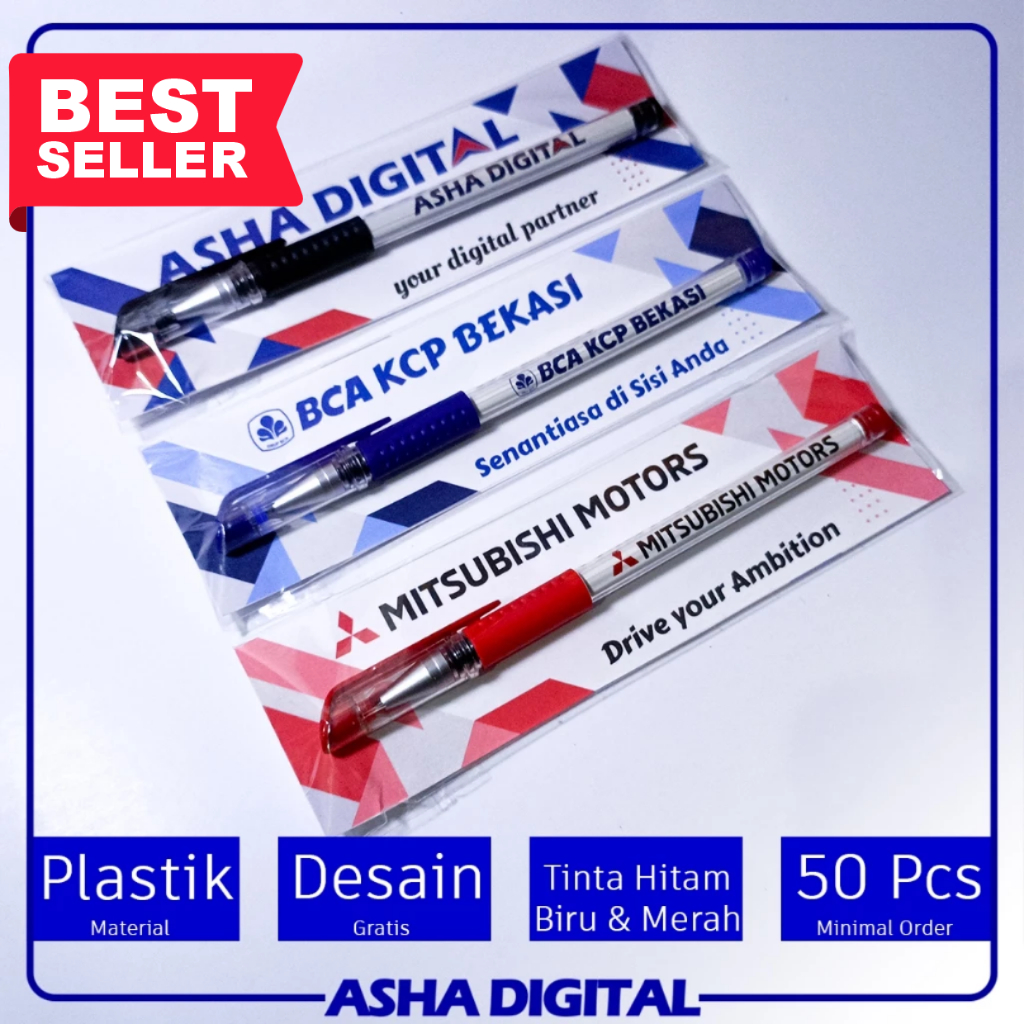 

Pulpen Promosi Souvenir Ekonomis Custom Packing | Bolpoin Custom Logo Tulisan | Cetak Ballpoint | Pena Lucu Pernikahan Warna Warni | Asha Digital