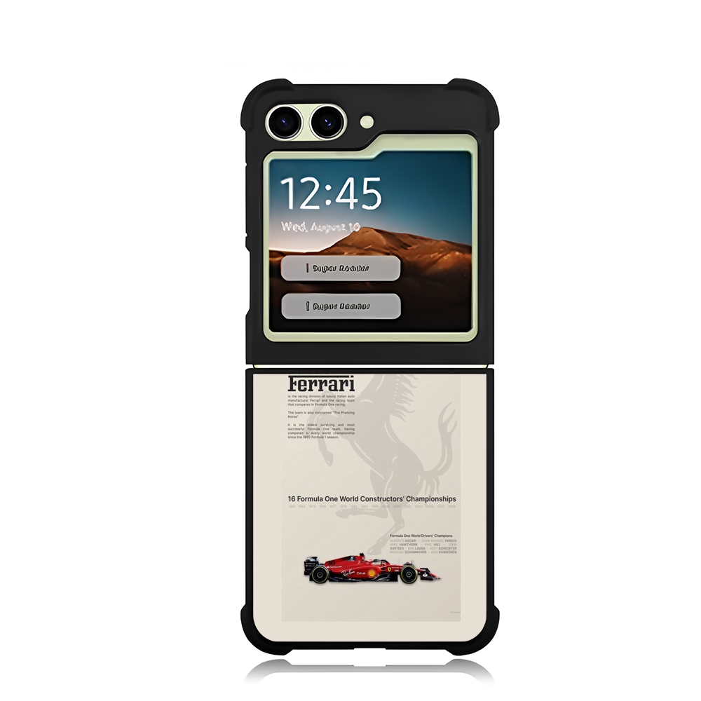 Phone Case Samsung Z Flip Fold 7 6 5 4 3 Phone Custom  SCUDERIA FERRARI