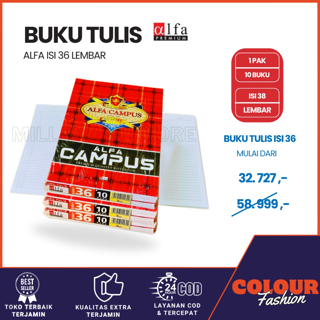 

(10 pcs) Buku Tulis Campus BMB 50 Lembar / Buku tulis merk Campus / Buku tulis BMB/ Buku Tulis Murah / Buku Campus Murah / Buku Sekolah Besar / Buku Kuliah / Buku Kampus / Buku Sekolah Kampus / Buku Catatan / Buku Latihan / Cod / Duta Gemilang