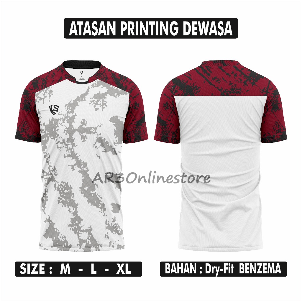 Baju atasan olahraga pria/wanita kaos badminton bulutangkis volly sepak bola futsal running motif te