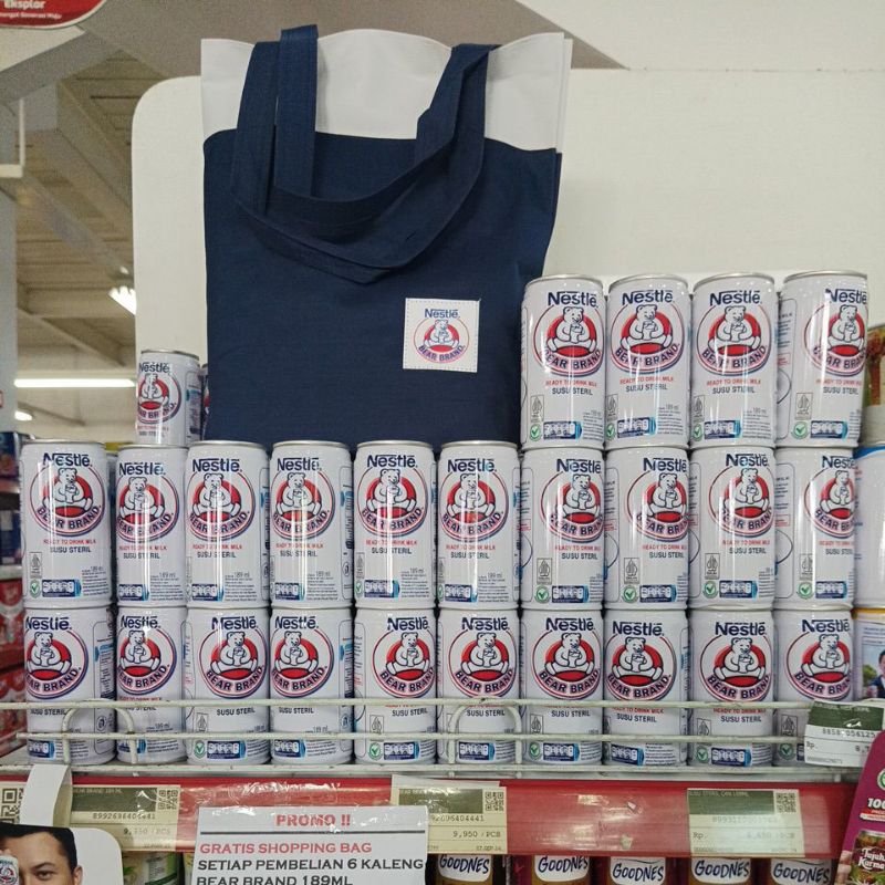 

susu steril Bear Brand promo beli 6 kaleng gratis 1 shopping bag