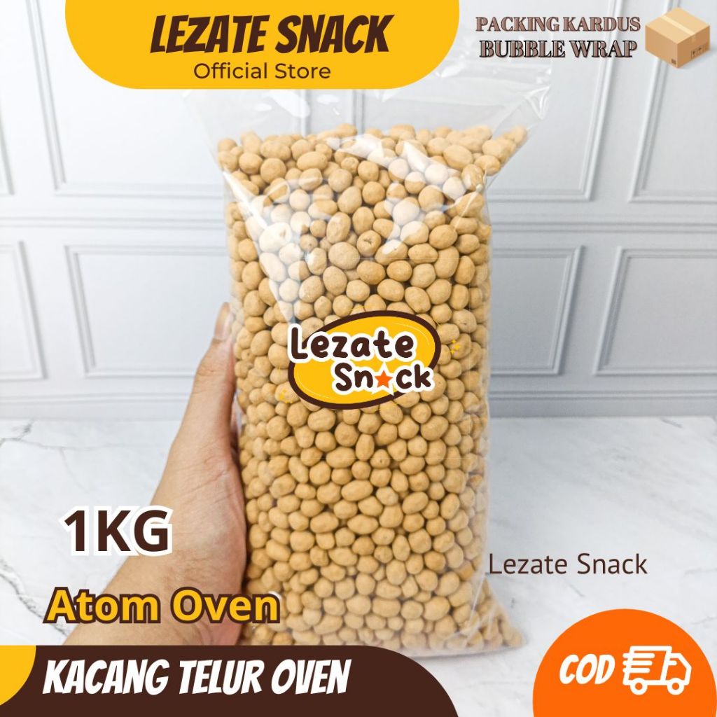 

Kacang Telur Atom Oven Kiloan 1Kg Gurih Manis Murah / Kacang Telor Singapur Bima Garuda / Kacang Telur Bali Panggang LEZATE SNACK