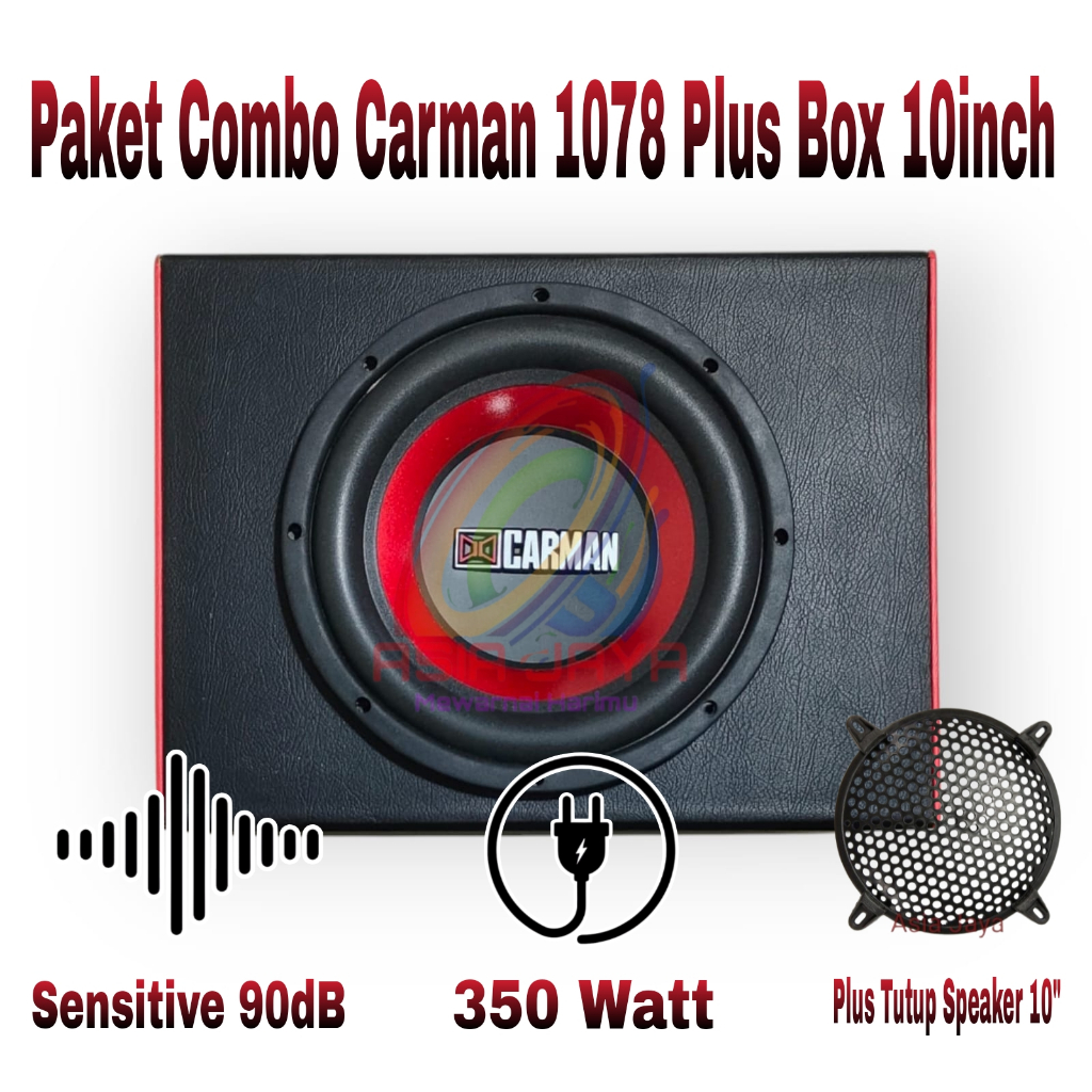 Paket Combo Speaker SUBWOOFER 10 Inch CARMAN CM 1078 Plus Box 10 Dan Tutup