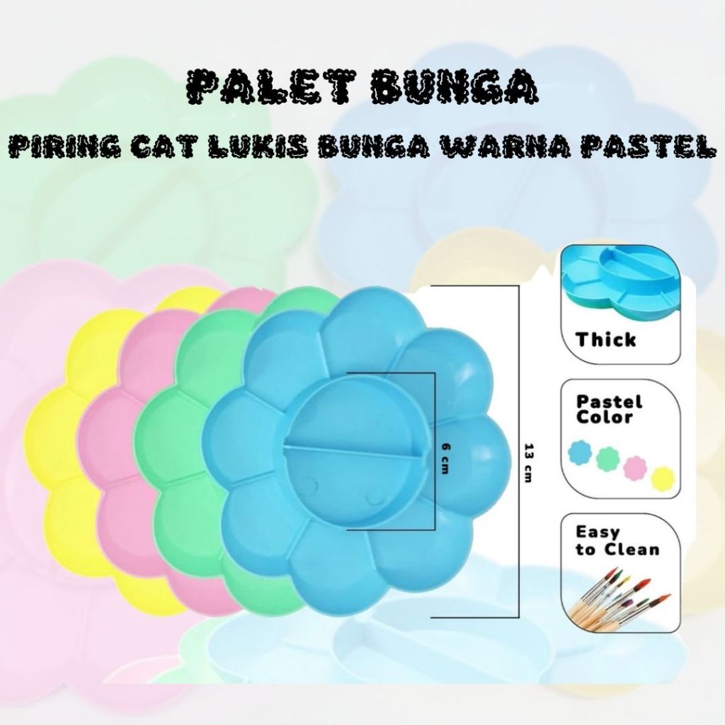 

Palet Lukis Tempat Cat Air Bunga Warna Pastel
