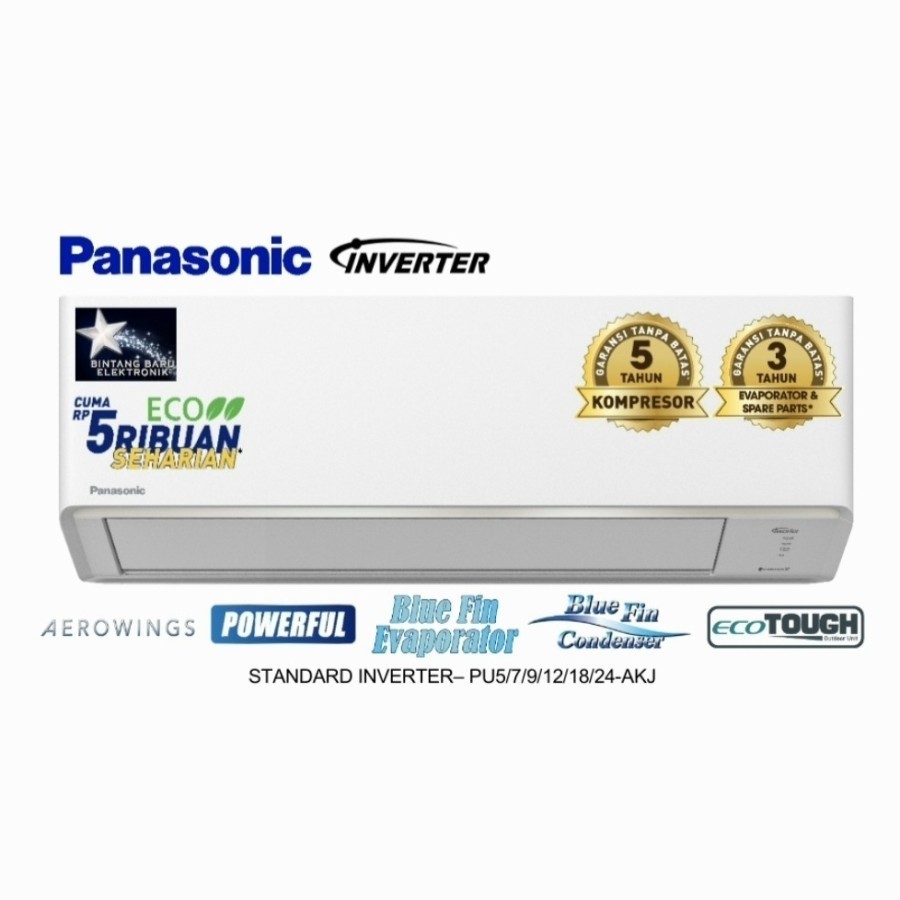 PANASONIC PU12AKJ Ac Panasonic Kapasitas 1.5 PK Inverter
