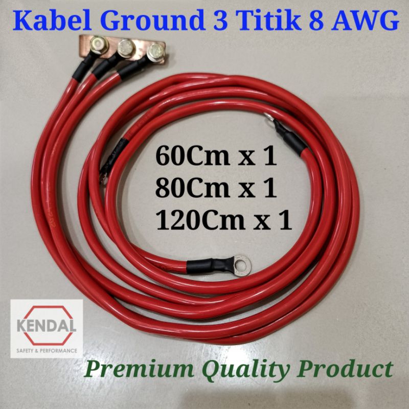 Kabel Grounding Mobil 8 AWG 3 Titik dengan Header Tembaga untuk Optimalkan Kelistrikan Kendaraan