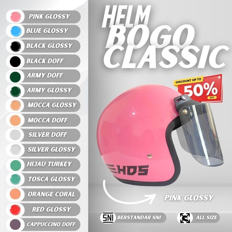 Helm Helem Bogo Hijab Wanita Cewek Dewasa Terbaru HDS HELMET