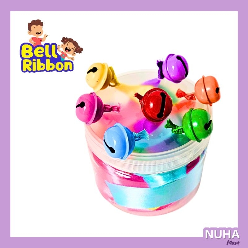 Mainan Kerincingan Bayi Bell Ribbon Mainan Edukasi Sensorik Stimulasi Bayi pita tarik baby toys pera