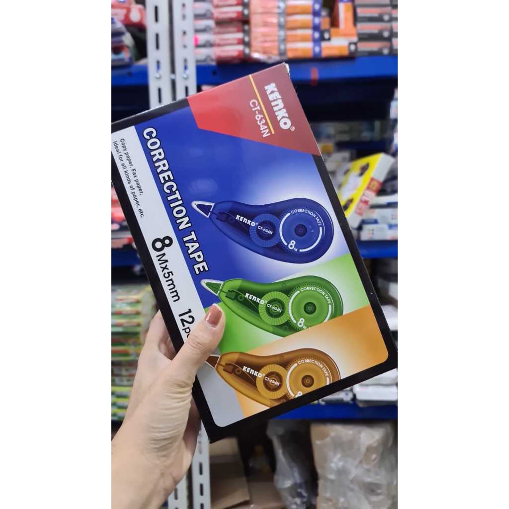 

Kenko Correction Tape / Tipex kertas / Tip-ex Kertas / Tip-ex pita 8 meter CT-634 Kenko [ 1 LUSIN]