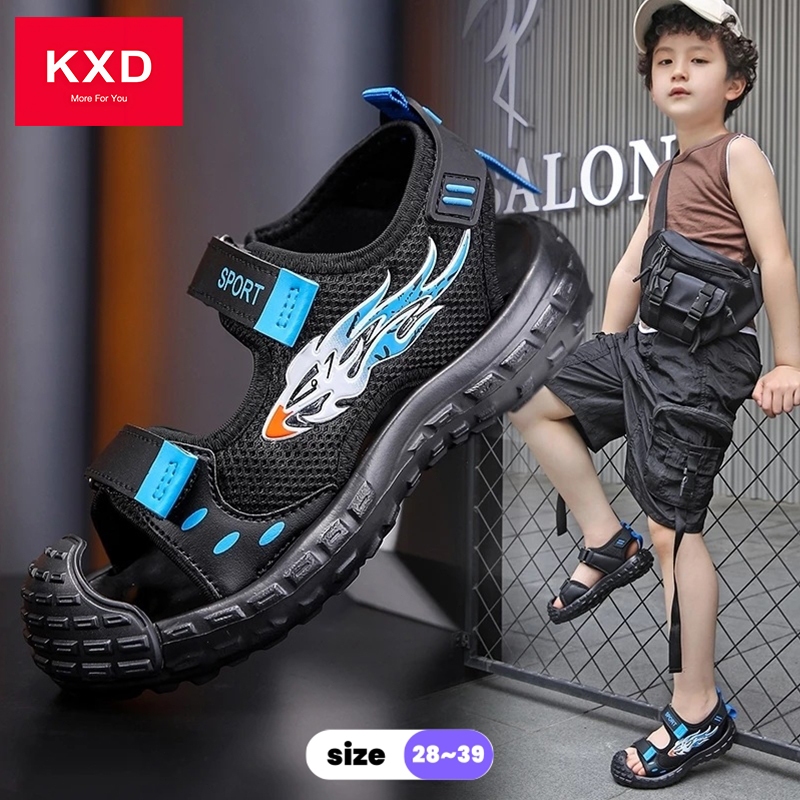 100% Import_Fashion Anak Sandal Anak Laki-laki Tampan Anak Siswa Non-slip Lembut Sole Sepatu Bayi Re