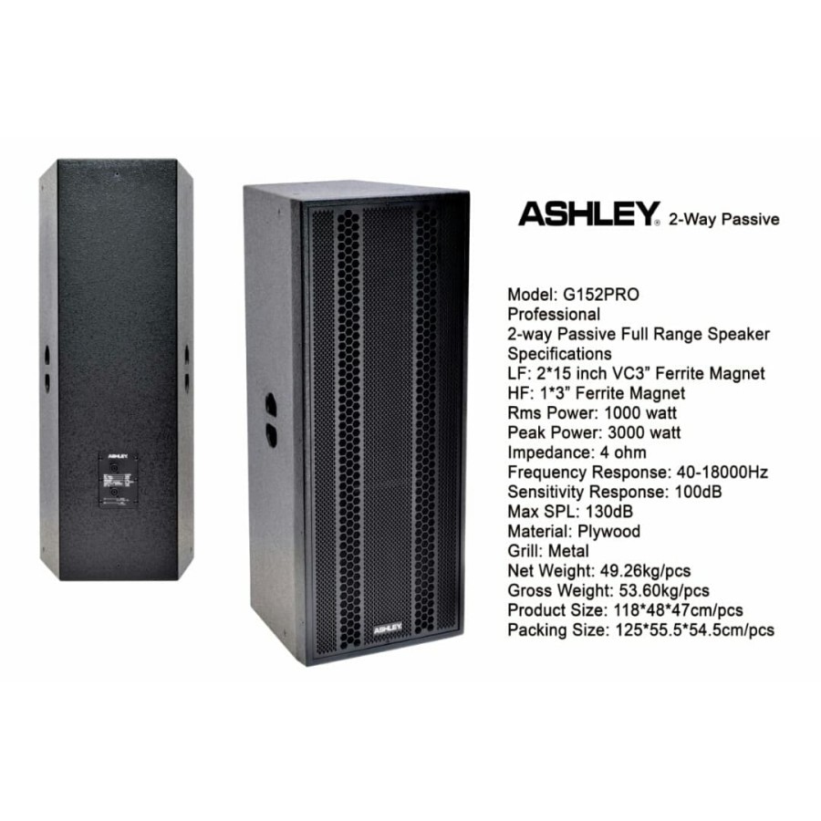SPEAKER ASHLEY G152PRO/G152 PRO PASIF 2WAY 1 BUAH ORIGINAL