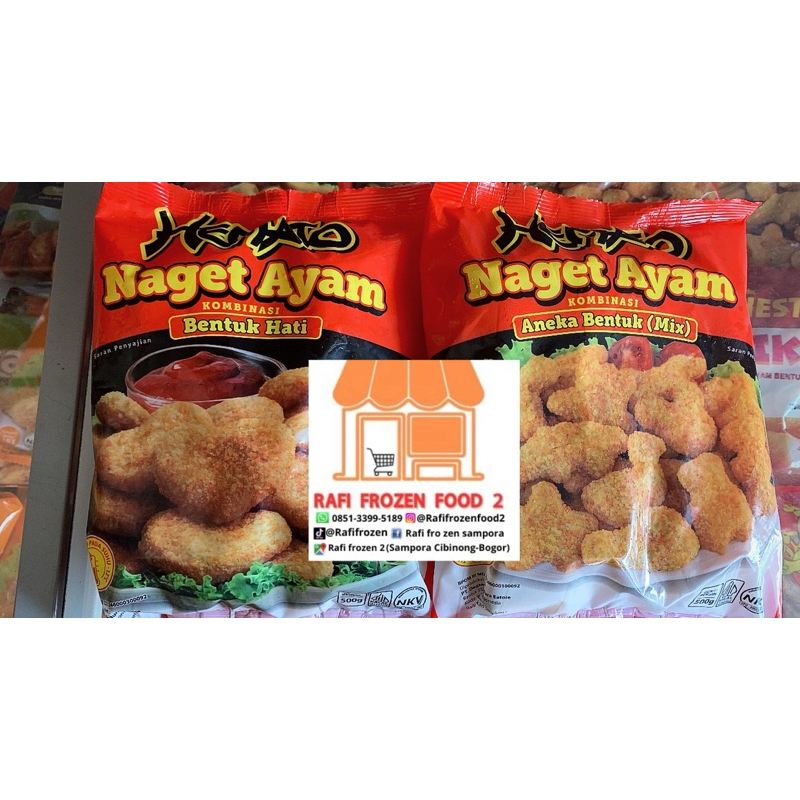 

hemato nugget 500gr bentuk hati dan mix karakter