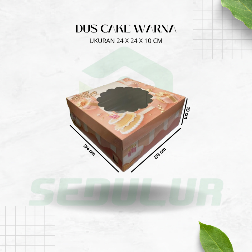 

DUS CAKE WARNA/DUS KUE WARNA/DUS CAKE MOTIF UK 24 X 24 X 10 CM