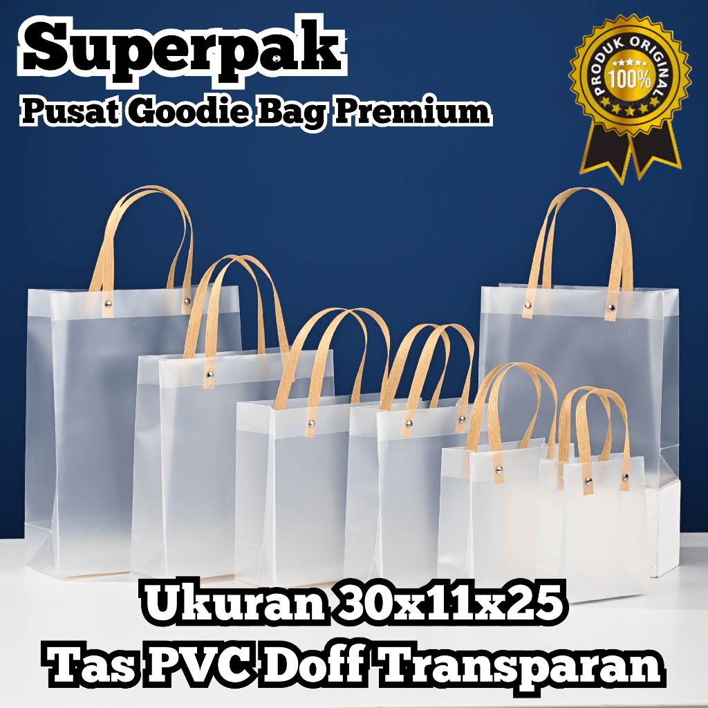 

[ GROSIR PER 10 PCS ] Goodie Bag Doff 30x11x25 PVC Transparan / Tas Mika Hampers Lebaran Ulang Tahun