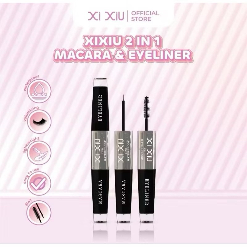 MASCARA & EYELINER XI XIU 2 IN 1 || waterproof || long lasting || easy tu use