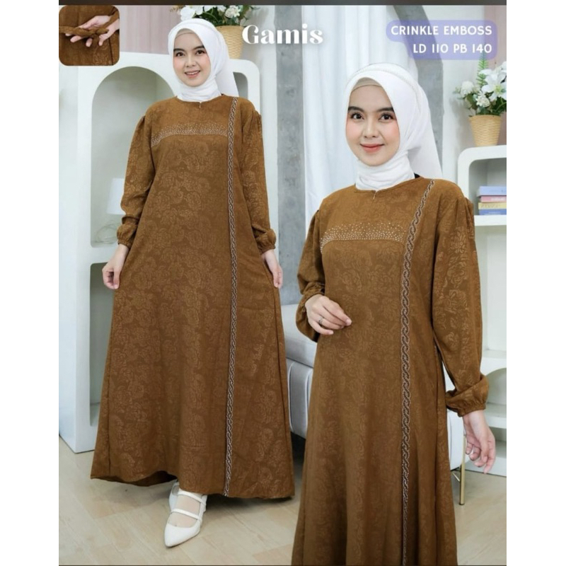 Gamis crincle embos premium