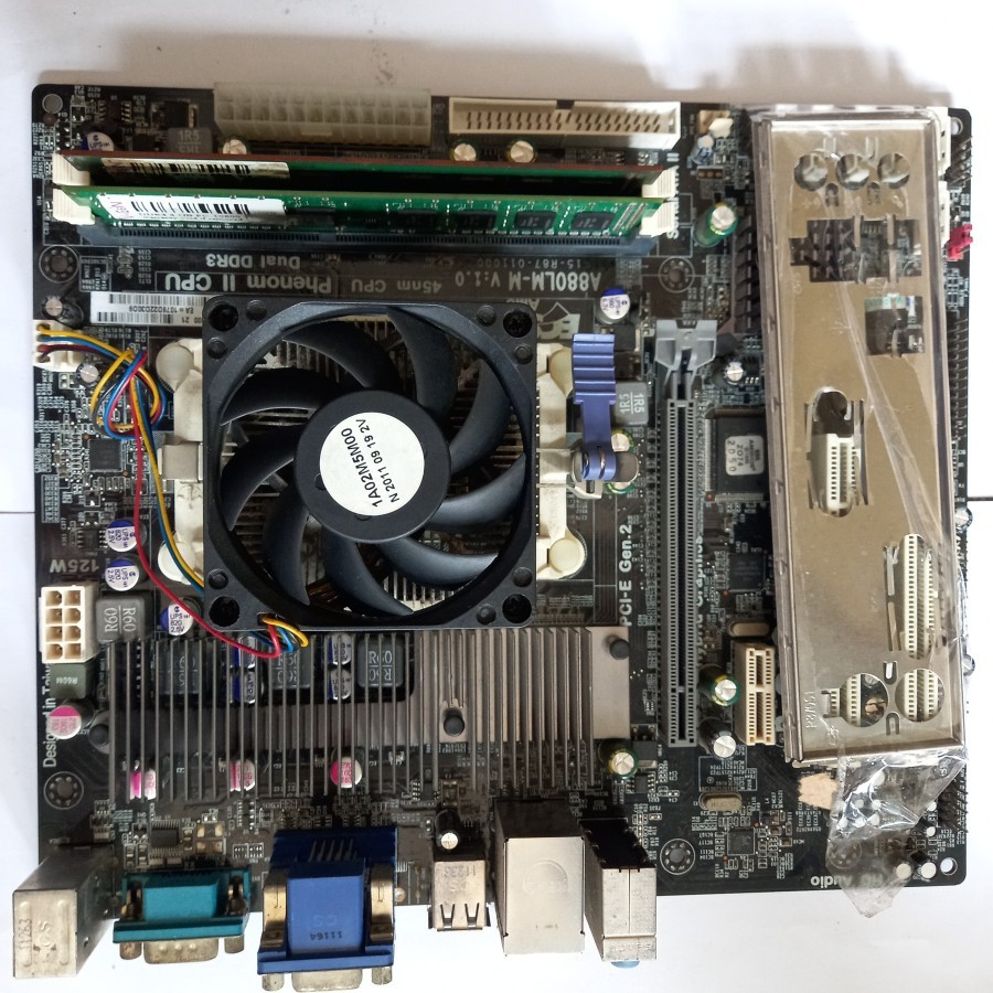MOTHERBOARD ECS A880LM-M DUAL DDR 3+ PROC AMD ATHLON II ADX2500 +FAN