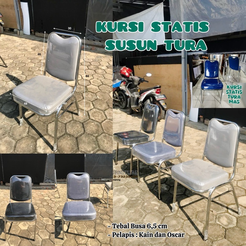 Kursi Susun | Kursi Statis | Kursi Pesta Besi Stainless TURA Kain
