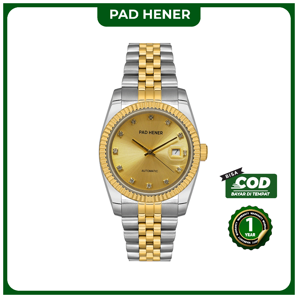 Jam Tangan Pad Hener Royal Tanpa Baterai Original Automatic Multifungsi Free Box Eksklusif