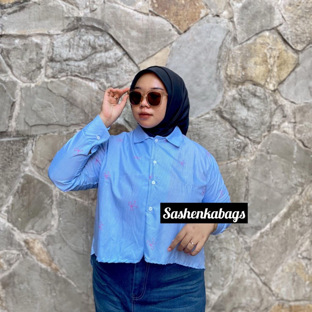 SASH - Lita Kemeja Crop Top Jumbo Wanita