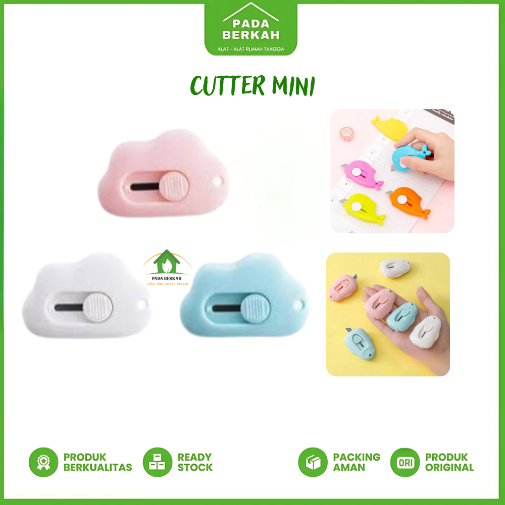 

Cutter Mini Mudah Dibawa Travel Size Pisau Cutter Mini Alat Bantu Unboxing Paket Perlengkapan ATK Sekolah