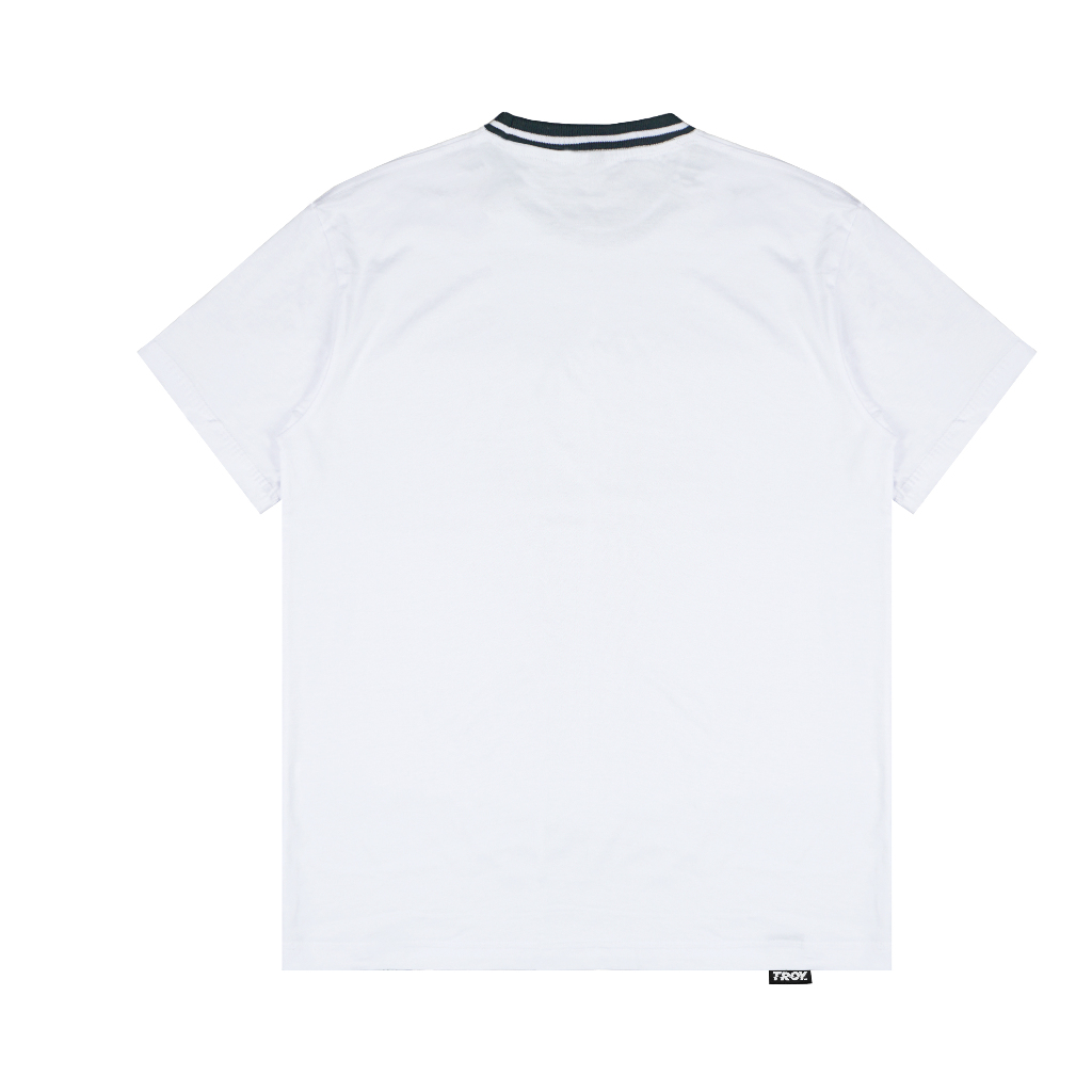 Troy Company Neck Strip Tshirt White Burst Forth - Kaos Lengan Pendek Kaos Putih KST 3101-2G1W