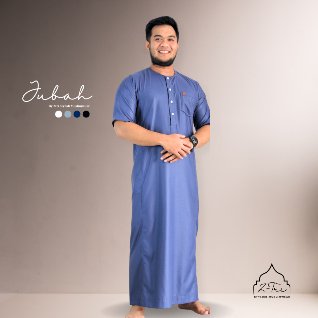 Gamis pria lengan pendek jubah terbaru style muslim kekinian gamis mesir premium