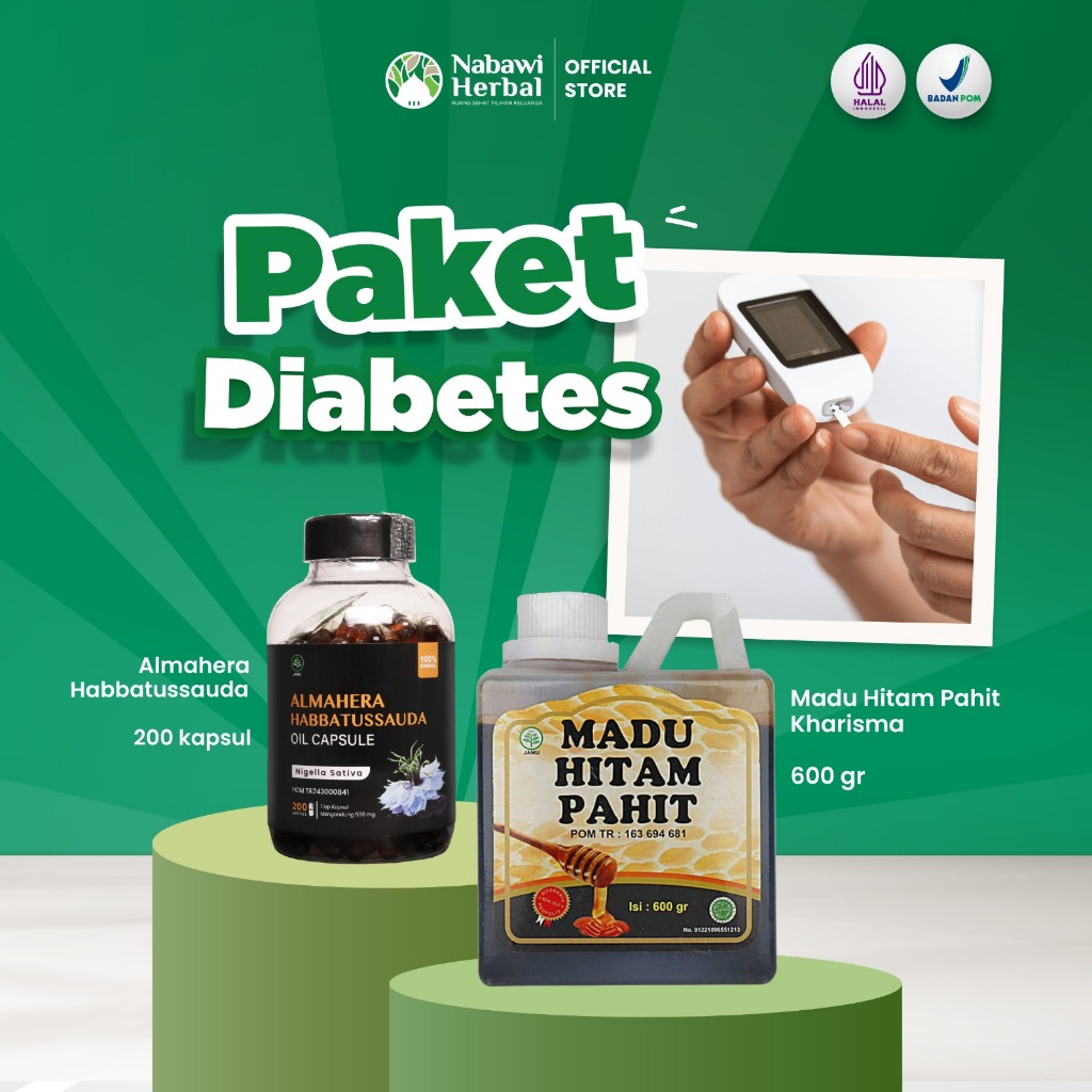 

PAKET DIABETES - Madu Hitam Pahit 600gr & Habbatusauda Almahera 200 Kaps