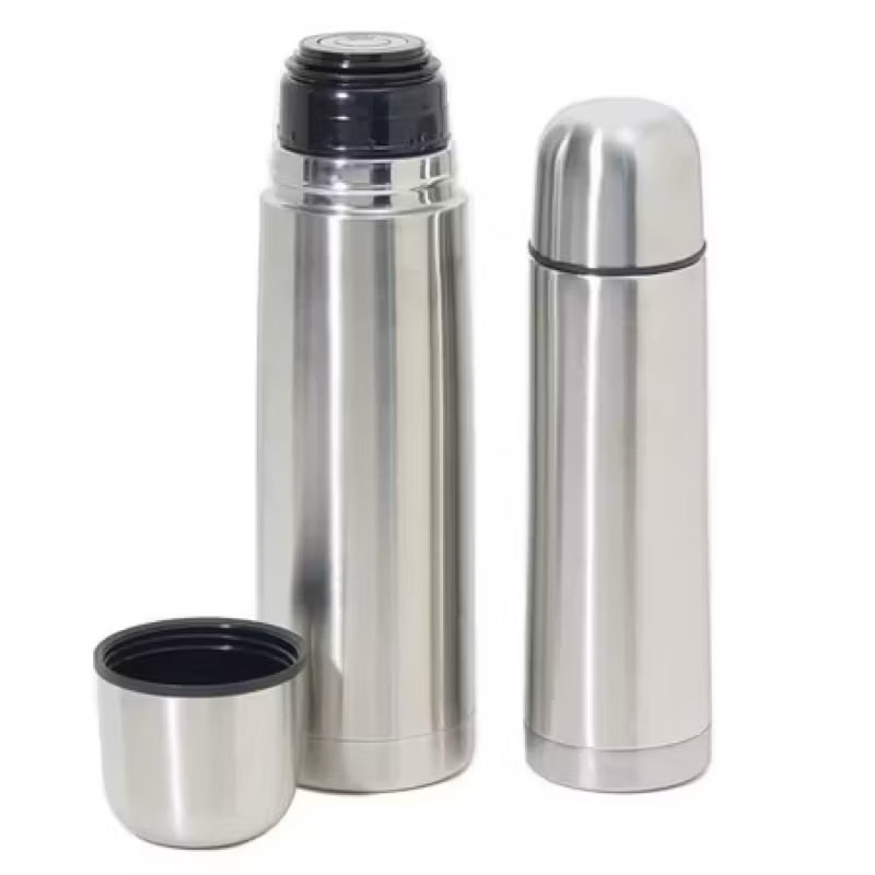 (C4071) Termos VACUUM flask silver 1000ml Air Panas Dingin Botol Termos Barista Kopi 1 Liter