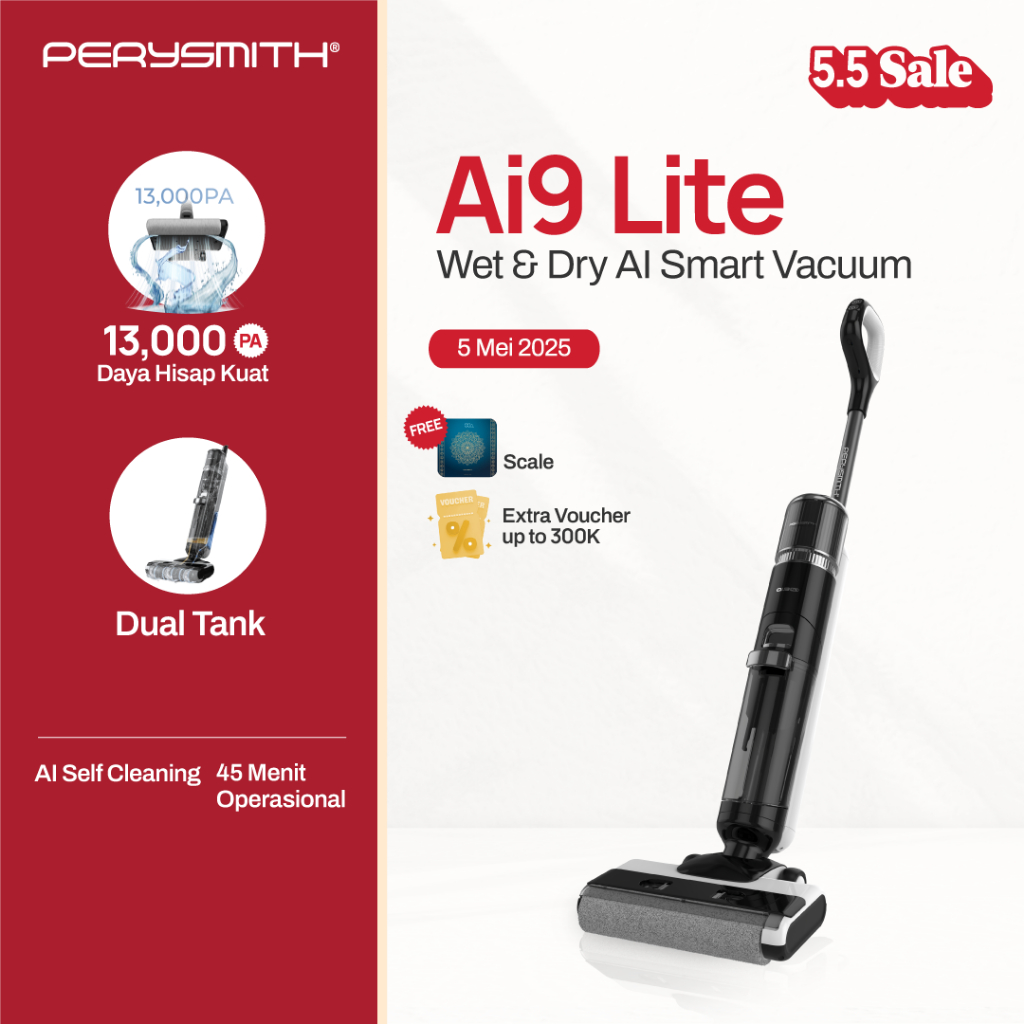 PerySmith Ai9 Lite Smart Cordless Wet Dry Vacuum Cleaner Handheld Vacum Cleaner Floor Scrubber Washe