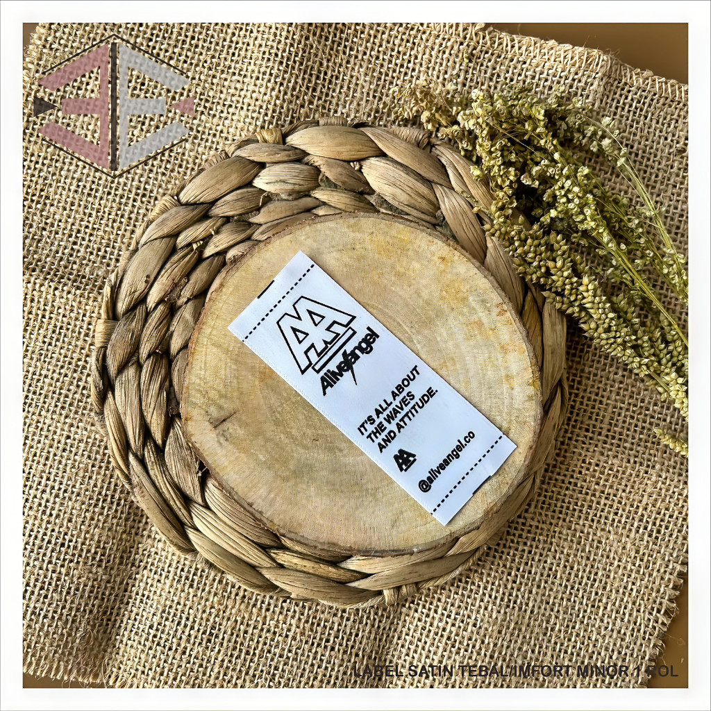 LABEL SATIN CUSTOM satin lokal/label sablon/satin printing/label baju murah/panjang 160M/satin label