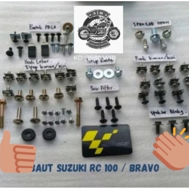 Baut Full Body Lengkap Suzuki RC100/Rc80/Bravo + Baut Batok