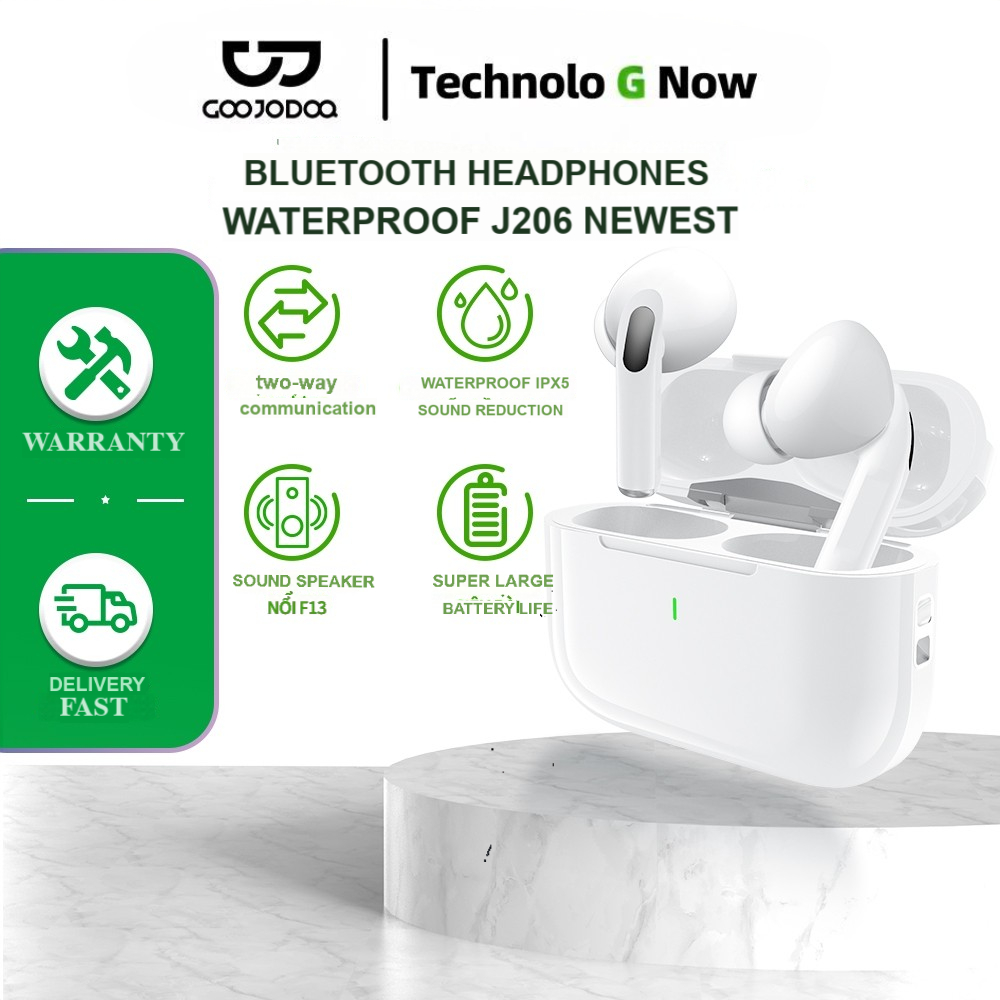 Goojodoq TWS-A5 Earphone Bluetooth J206 5.3 Headphones Wireless Sports Bass Noise Reduction Battery 
