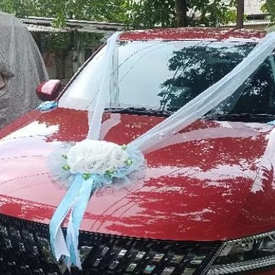 [Jambor] Bunga Mobil Pengantin Oval / Aksesoris Bunga Mobil / Hiasan Mewah Mobil Pengantin