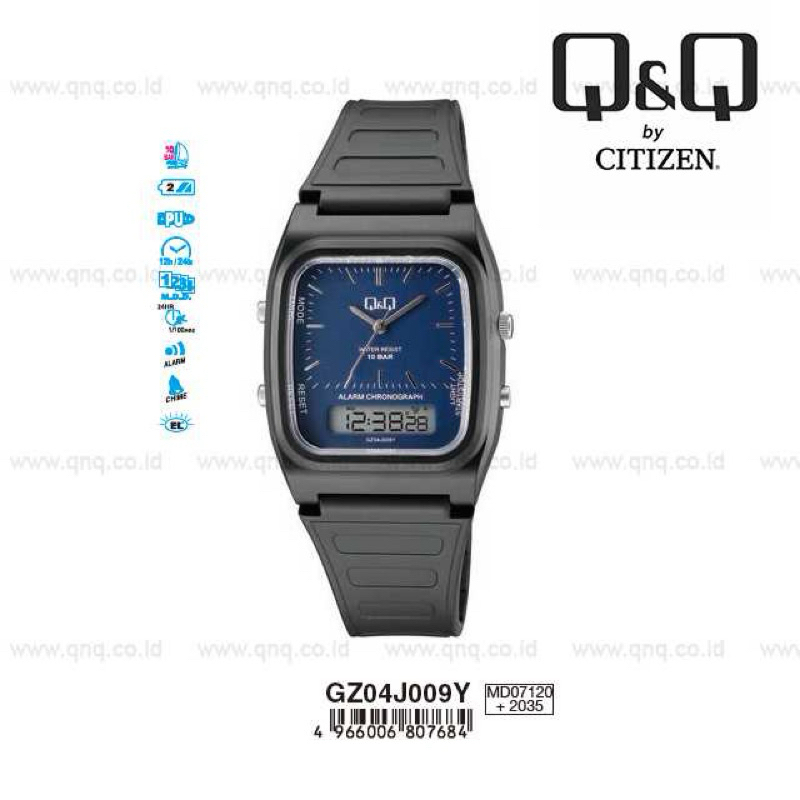 Q&Q QnQ QQ Original Jam Tangan Pria Fashion- GZ04 GZ04J Water Resist