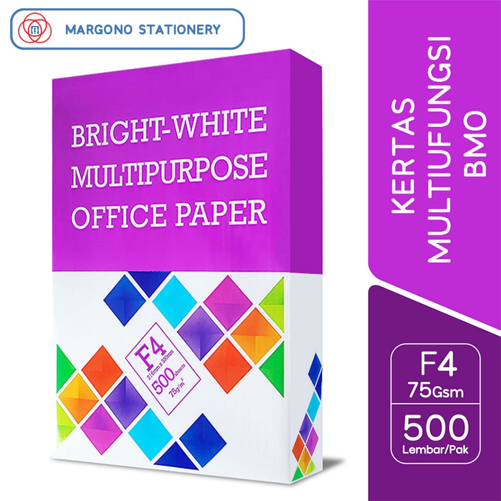

BMO Kertas HVS 75 gsm A4 / F4 - 500 Lembar