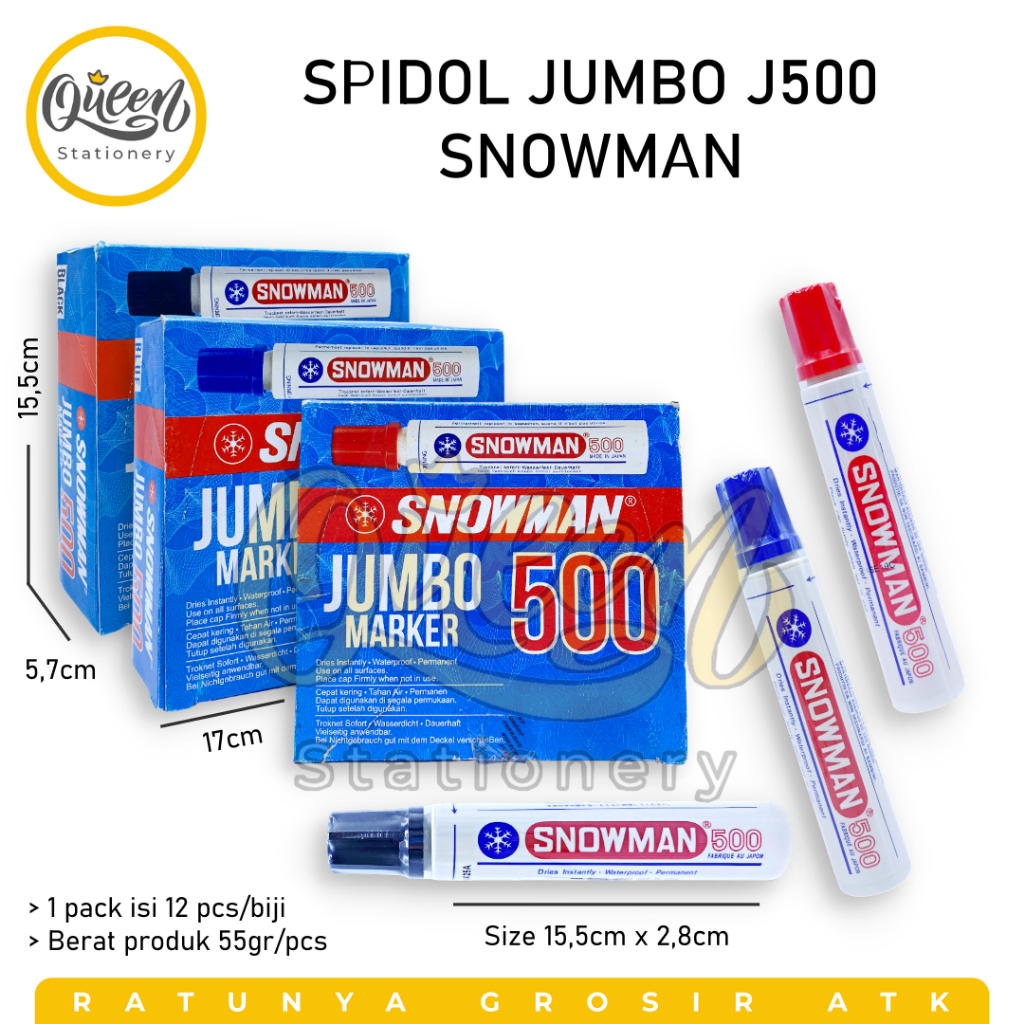 

1 PCS SPIDOL JUMBO J500 SNOWMAN / SPIDOL BESAR SNOWMAN / SPIDOL KARUNG