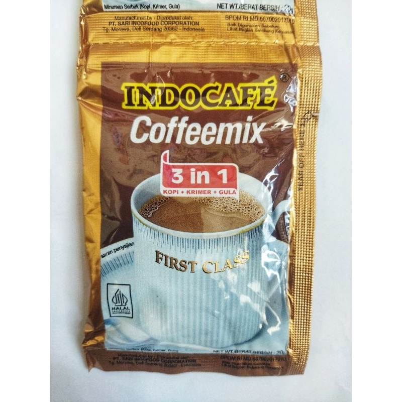 

indocafe cafemix coffee mix koffie kopi susu gula renceng isi 10 sachet murah - adex mart
