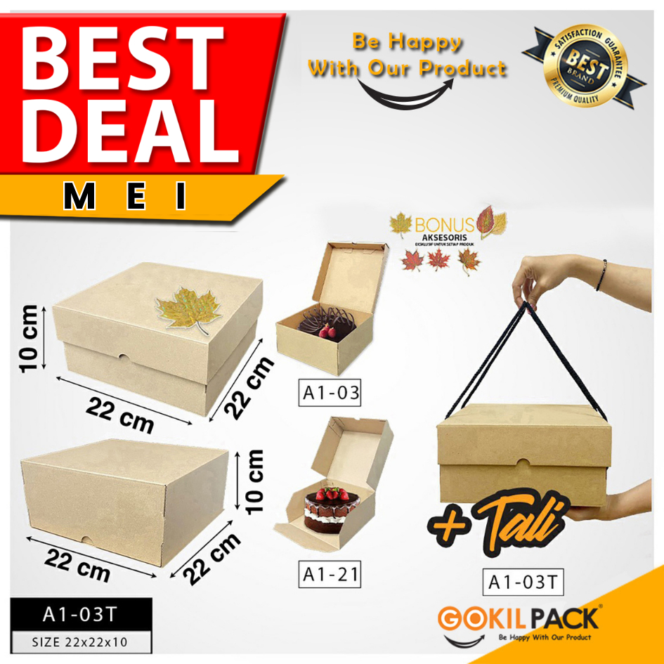 

Kotak Kue | Dus Kue | Kotak serbaguna | Kraft | Murah 22x22x10 I A1-03