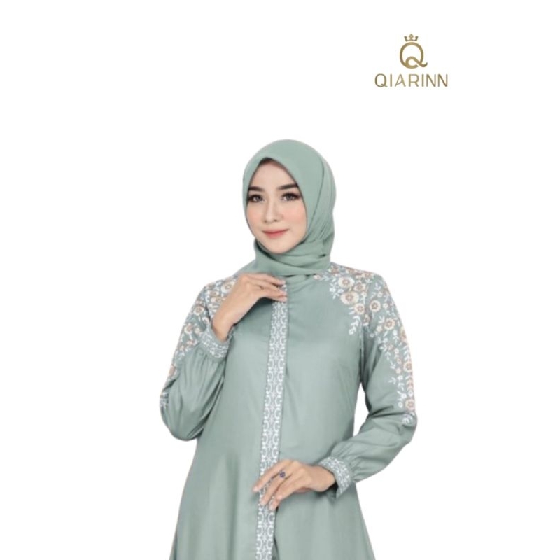 Qiarinn - Gamis Bordir Renata Bahan Katun Toyobo