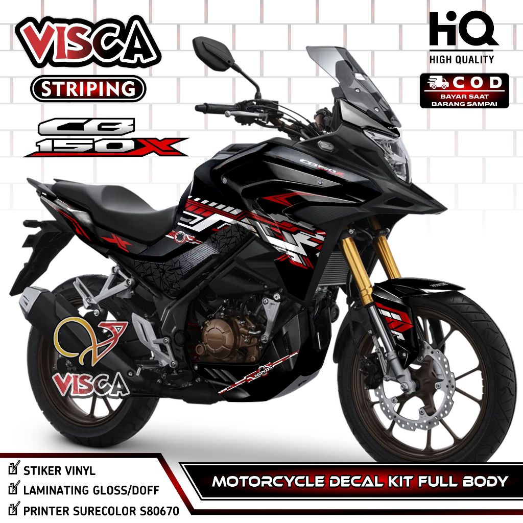 Stiker CB 150 X Full Body - Dekal CB150X - Striping CBX Variasi Keren - Decal CB 150X Fullbody Desai