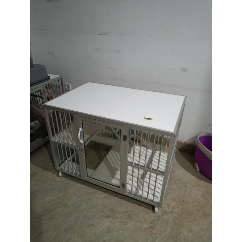 Kandang Kucing Alumunium Kecil Murah 1 Pintu (Free Bak Pasir)