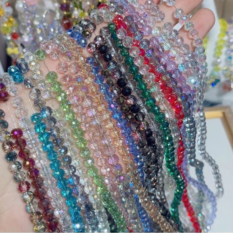 Grosir 100pcs Ceko bola dunia 6mm kristal crystal beads diy ronce monte mote manik kaca swarovski 3A