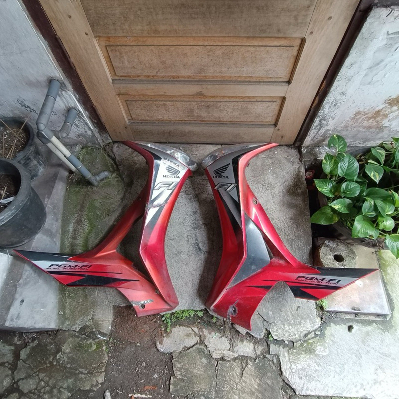 cover sayap tebeng sepasang honda supra x 125 helm in fi karbu original copotan motor