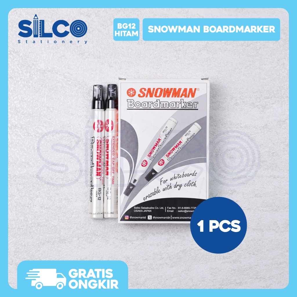 

Spidol Snowman BG12 Whiteboard Marker / Spidol Papan Tulis [pcs]