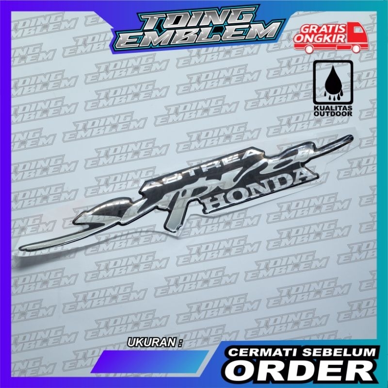 emblem timbul Astrea Supra, emblem timbul Honda Astrea Supra silver
